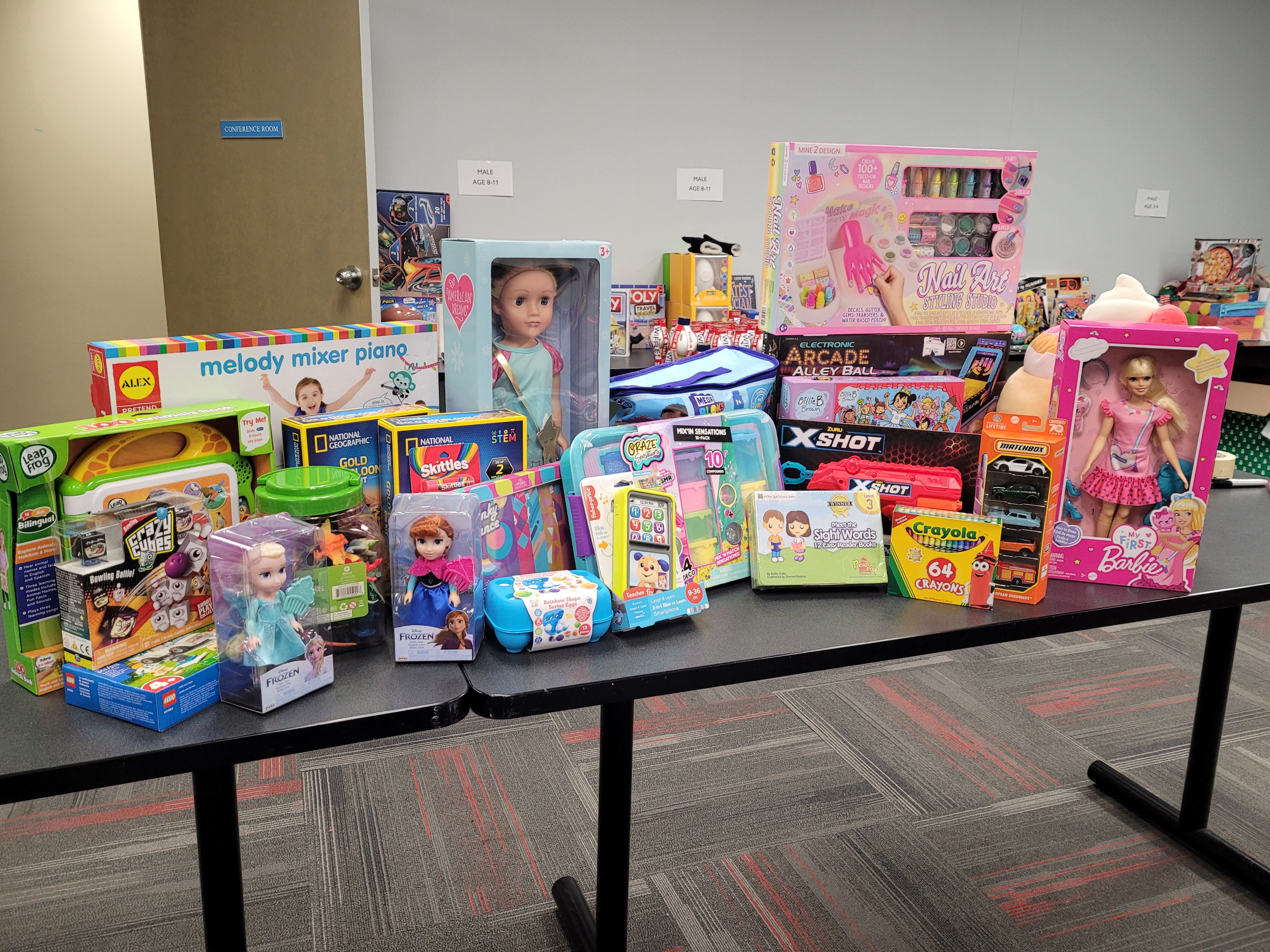 Burlington Chamber of Commerce  Joy of Sharing toy donation.