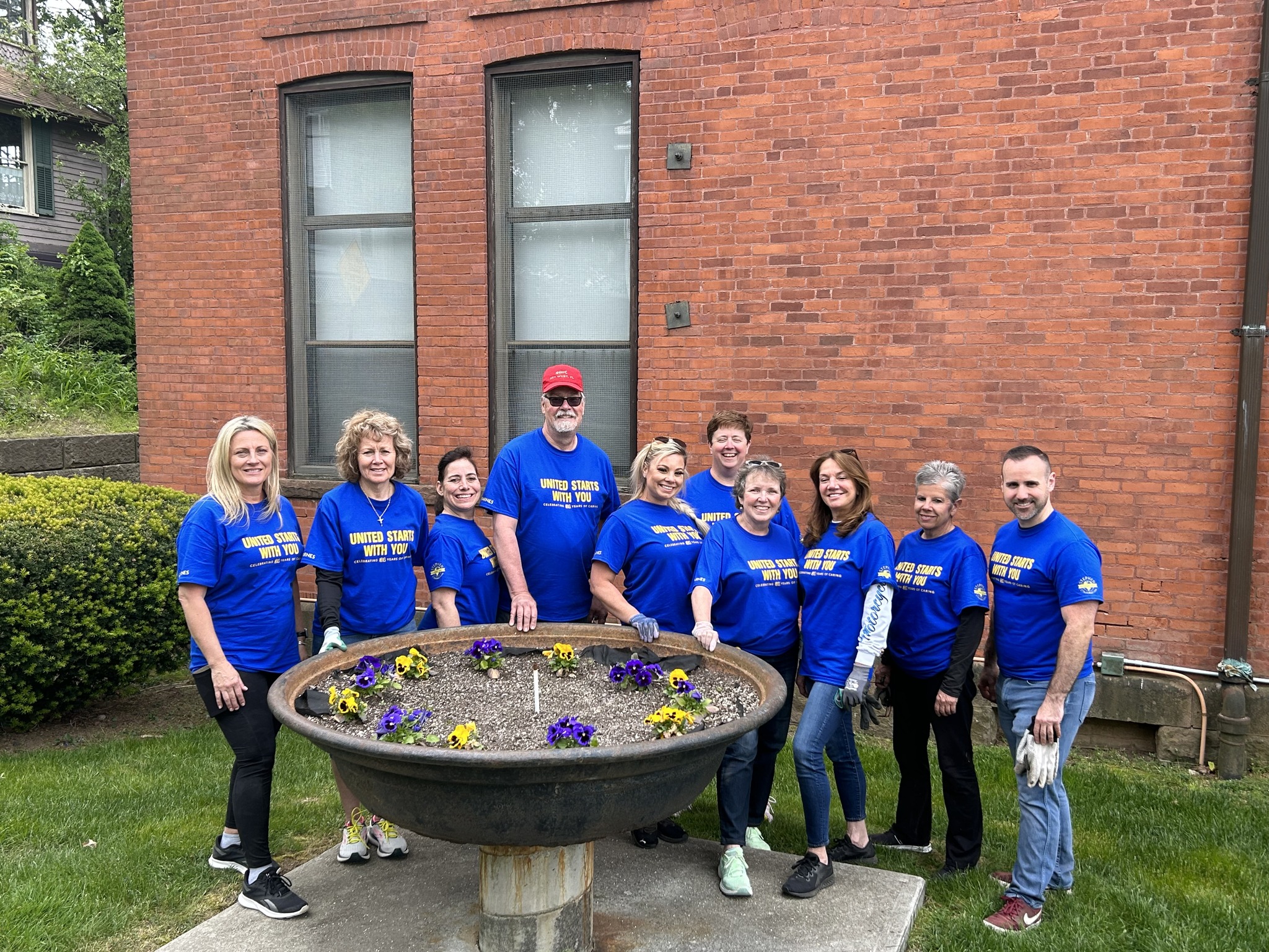 Group photo of Webster Bank volunteers at the Bristol Historical Society.