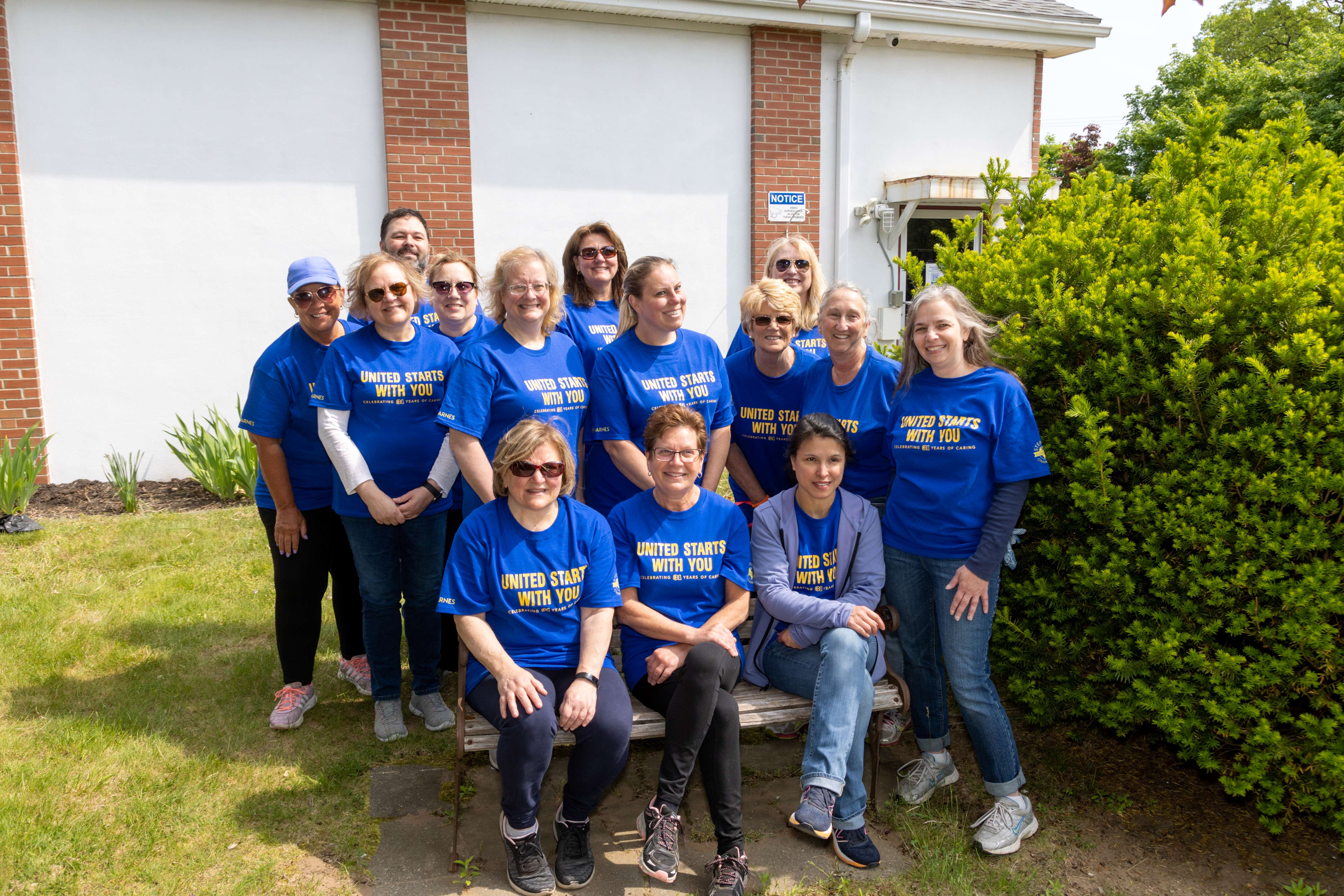 Group photo of Cigna volunteers at Bristol Adult Resource Center.