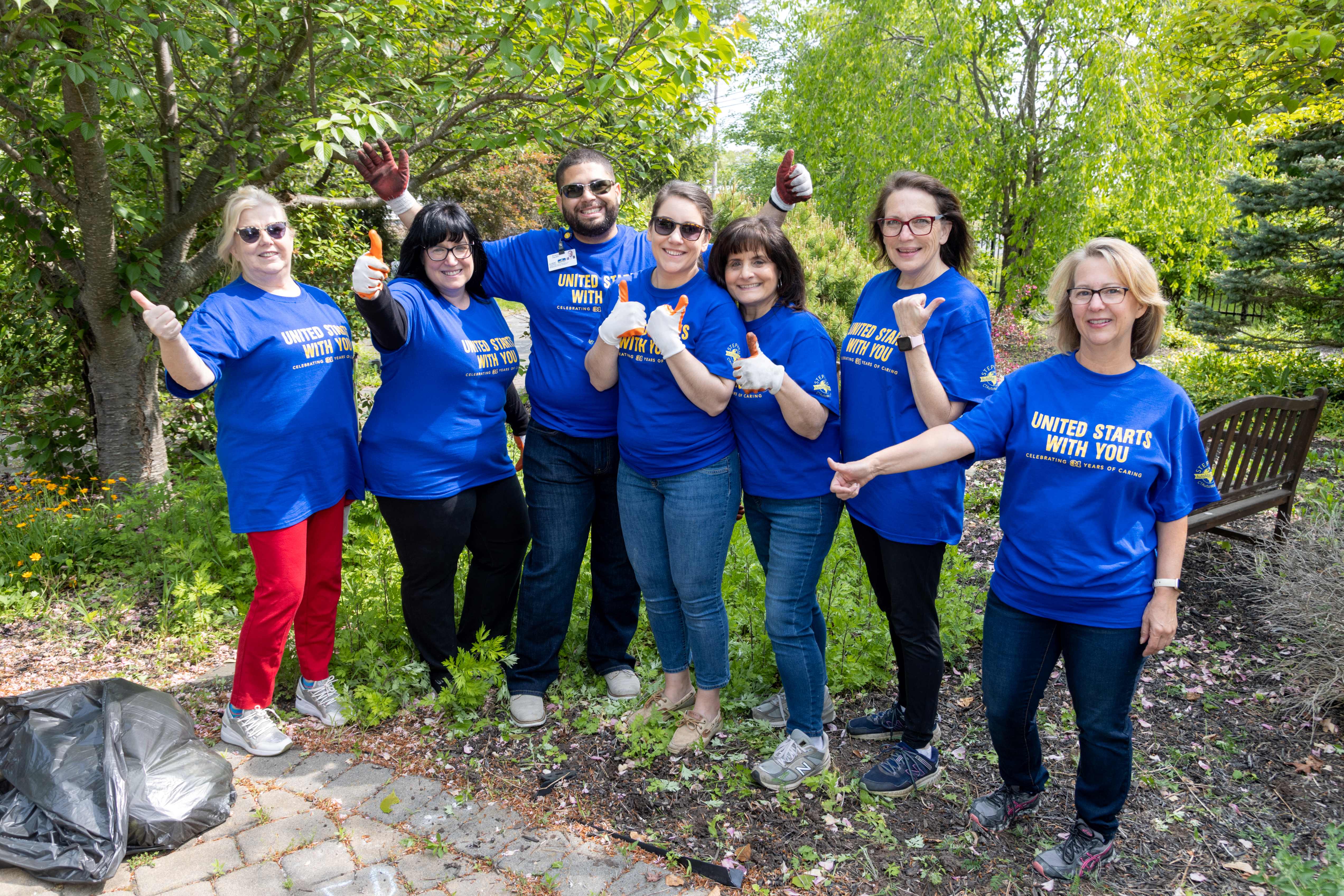 Group photo of Bristol Health volunteers at Bristol Adult Resource Center.