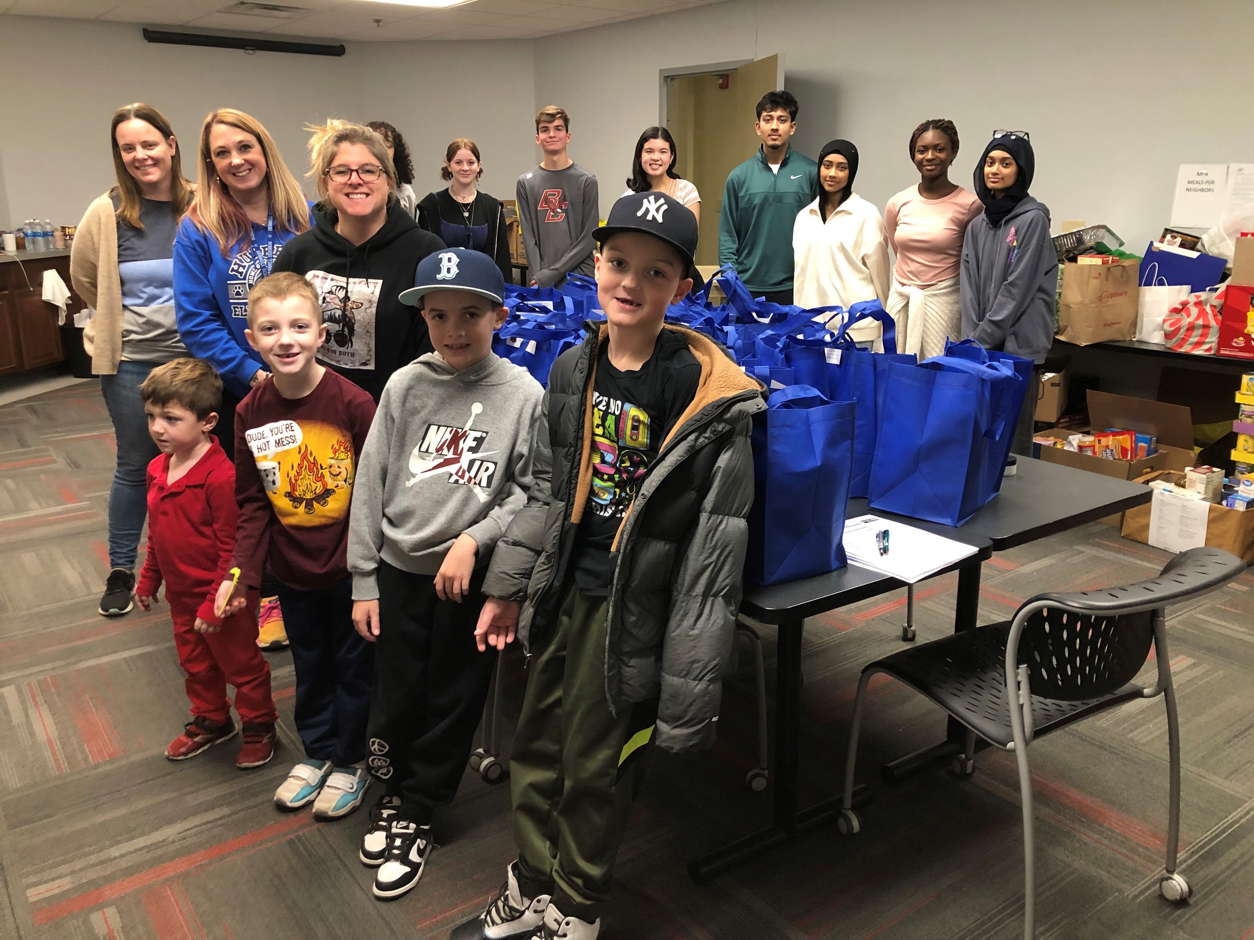 Food donations from the Hubbell Hounds of Hubbell Elementary Schoo.